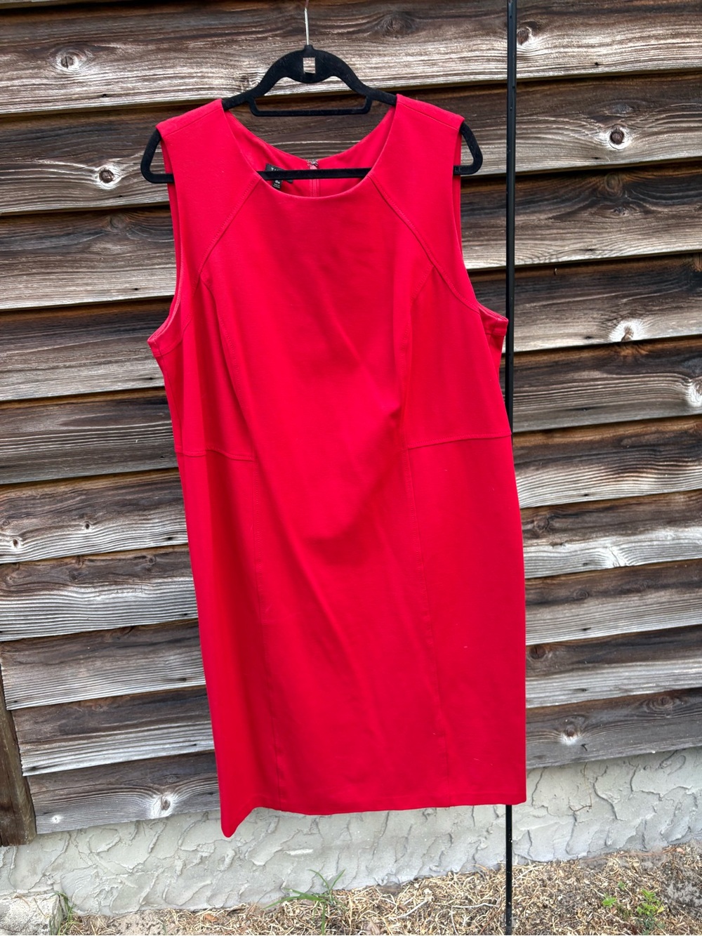 Talbots Red Sleeveless Midi Shift Dress